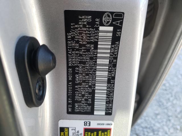 Photo 10 from auction – 2011 TOYOTA COROLLA BA with VIN 2T1BU4EE7BC711146