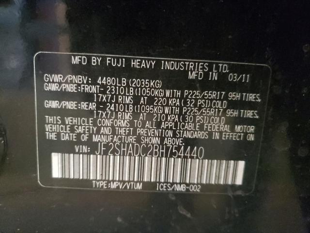 Photo 10 from auction – 2011 SUBARU FORESTER 2 with VIN JF2SHADC2BH754440
