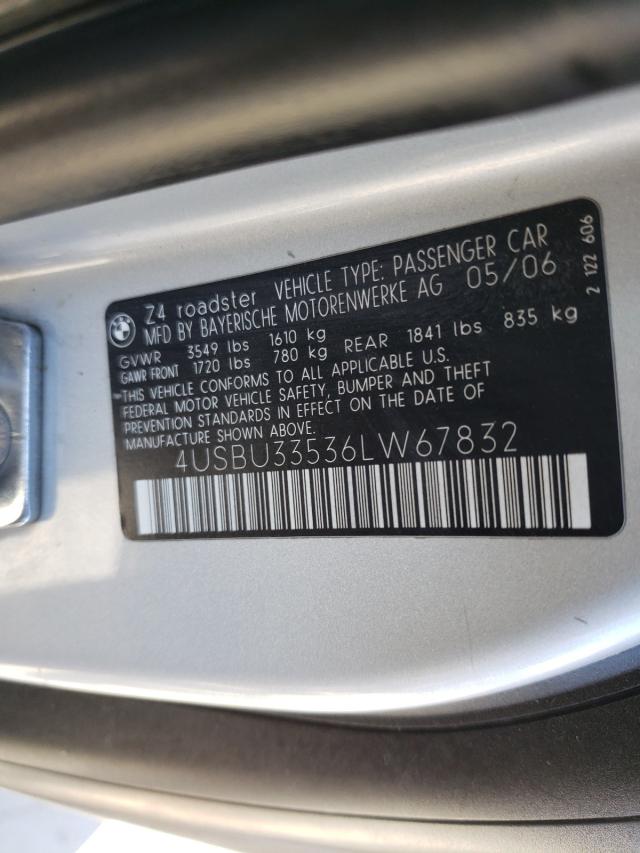 Photo 10 from auction – 2006 BMW Z4 3.0 with VIN 4USBU33536LW67832