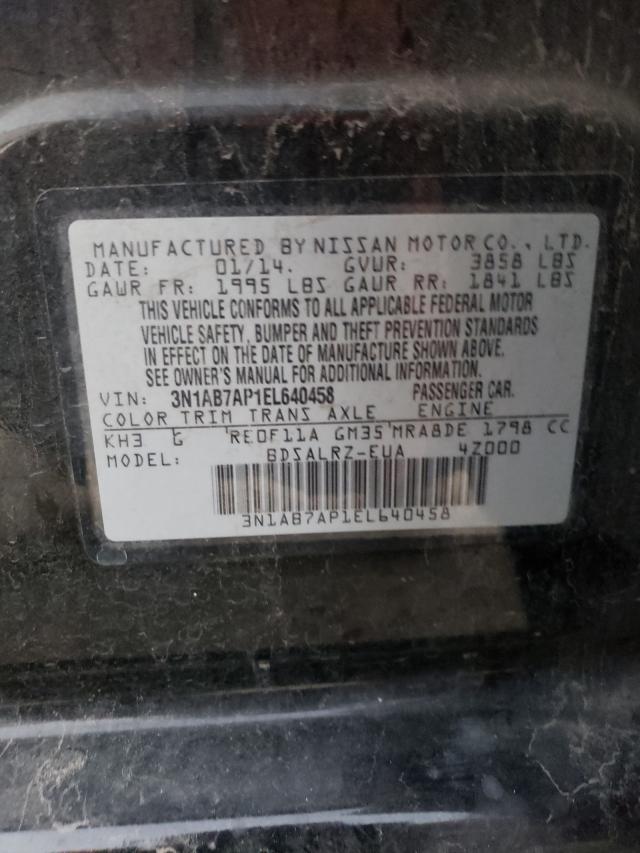 Photo 10 from auction – 2014 NISSAN SENTRA S with VIN 3N1AB7AP1EL640458