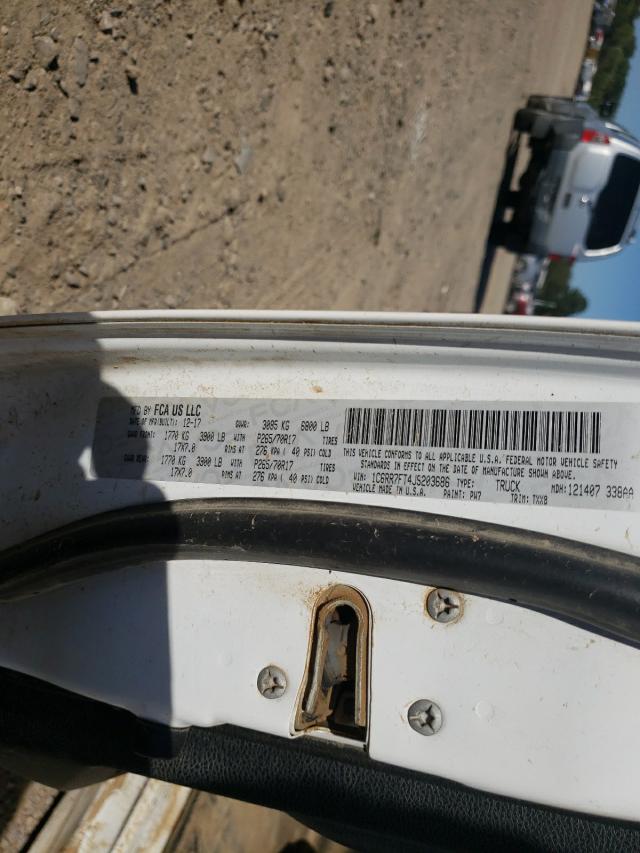 Photo 10 from auction – 2018 RAM 1500 ST with VIN 1C6RR7FT4JS203686