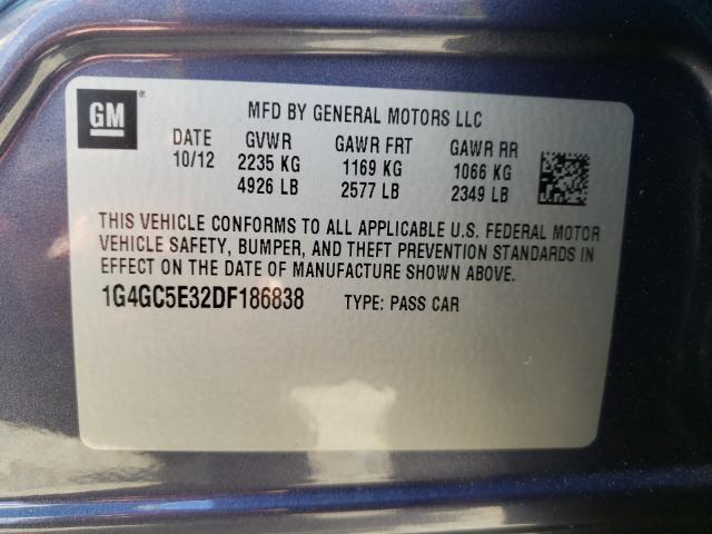 Photo 10 from auction – 2013 BUICK LACROSSE with VIN 1G4GC5E32DF186838