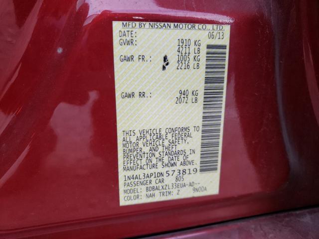 Photo 10 from auction – 2013 NISSAN ALTIMA 2.5 with VIN 1N4AL3AP1DN573819