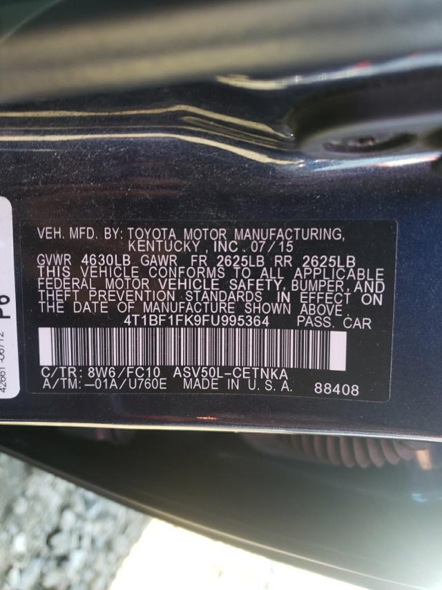 Photo 10 from auction – 2015 TOYOTA CAMRY LE with VIN 4T1BF1FK9FU995364