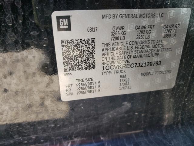 Photo 10 from auction – 2018 CHEVROLET SILVERADO with VIN 1GCVKREC7JZ129793