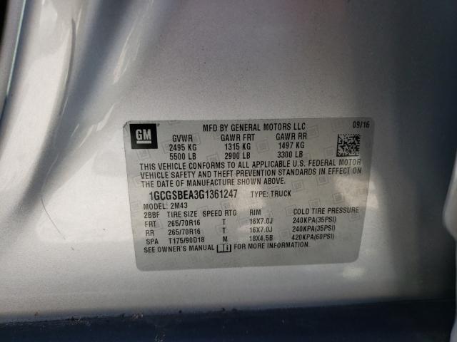 Photo 10 from auction – 2016 CHEVROLET COLORADO with VIN 1GCGSBEA3G1361247