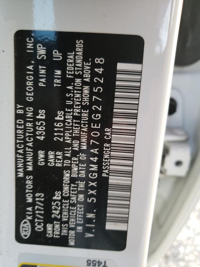 Photo 10 from auction – 2014 KIA OPTIMA LX with VIN 5XXGM4A70EG275248
