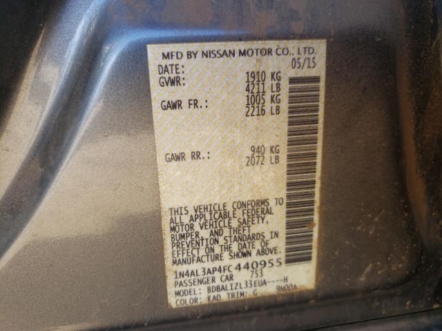 Photo 10 from auction – 2015 NISSAN ALTIMA 2.5 with VIN 1N4AL3AP4FC440955