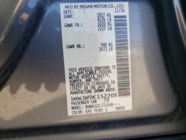Photo 10 from auction – 2017 NISSAN ALTIMA 2.5 with VIN 1N4AL3AP2HC152208