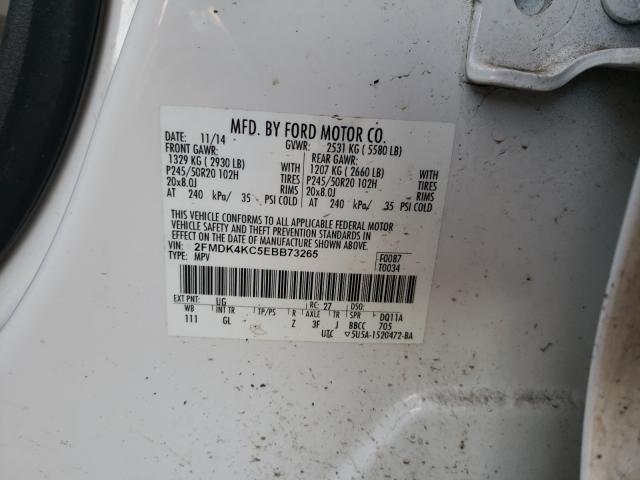 Photo 10 from auction – 2014 FORD EDGE LIMIT with VIN 2FMDK4KC5EBB73265