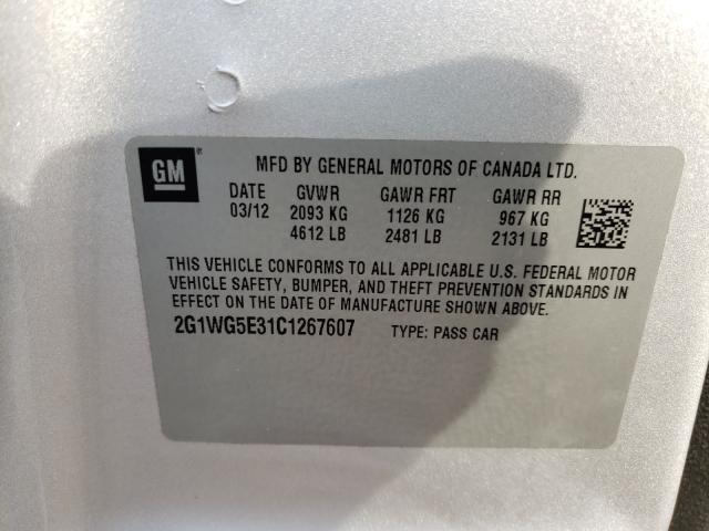 Photo 10 from auction – 2012 CHEVROLET IMPALA LT with VIN 2G1WG5E31C1267607