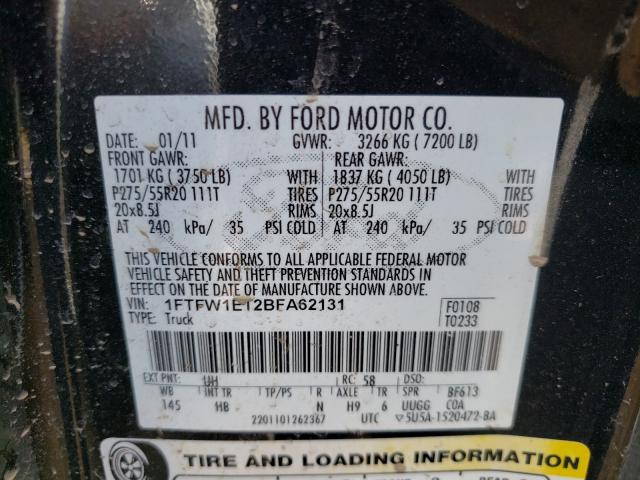 Photo 10 from auction – 2011 FORD F150 SUPER with VIN 1FTFW1ET2BFA62131