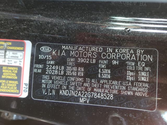 Photo 10 from auction – 2016 KIA SOUL with VIN KNDJN2A22G7848528