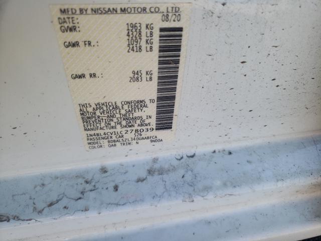 Photo 10 from auction – 2020 NISSAN ALTIMA SR with VIN 1N4BL4CV1LC278039