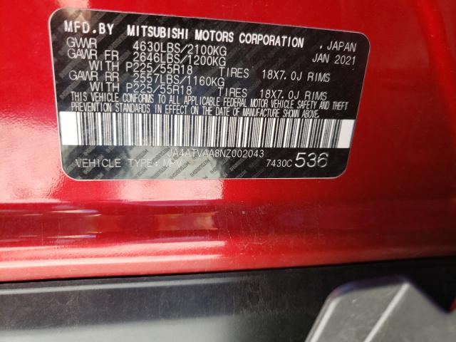 Photo 10 from auction – 2022 MITSUBISHI ECLIPSE CR with VIN JA4ATVAA8NZ002043