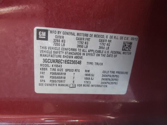 CHEVROLET SILVERADO 2014 with VIN 3GCUKREC1EG236548 - Photo from auction