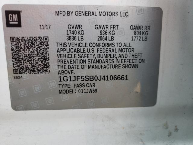 Photo 10 from auction – 2018 CHEVROLET SONIC PREM with VIN 1G1JF5SB0J4106661