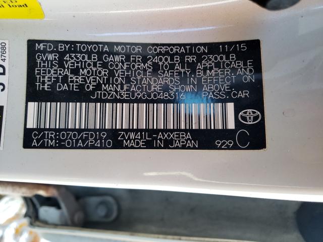 Photo 10 from auction – 2016 TOYOTA PRIUS V with VIN JTDZN3EU9GJ048316