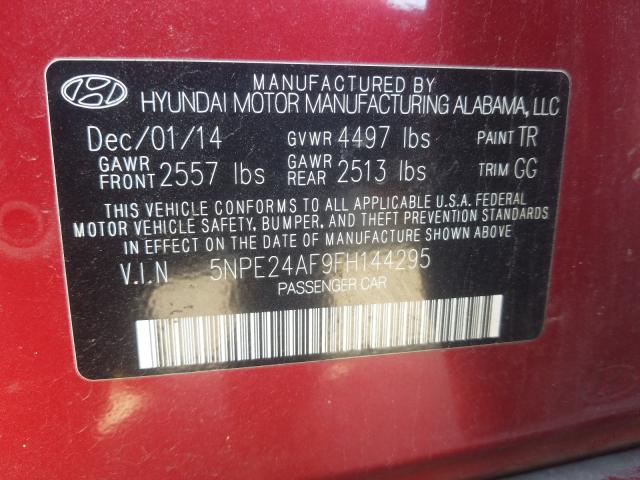 Photo 10 from auction – 2015 HYUNDAI SONATA SE with VIN 5NPE24AF9FH144295