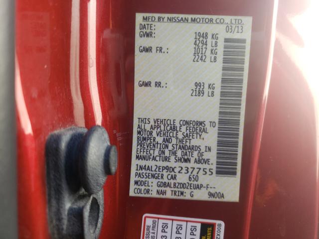 Photo 10 from auction – 2013 NISSAN ALTIMA S with VIN 1N4AL2EP9DC237755