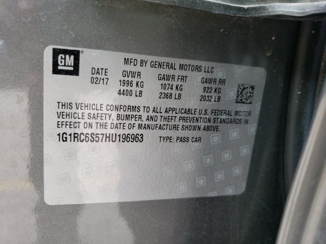 Photo 10 from auction – 2017 CHEVROLET VOLT LT with VIN 1G1RC6S57HU196963