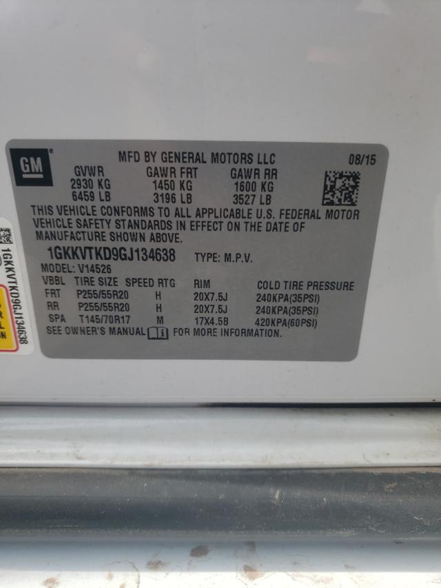 Photo 10 from auction – 2016 GMC ACADIA DEN with VIN 1GKKVTKD9GJ134638