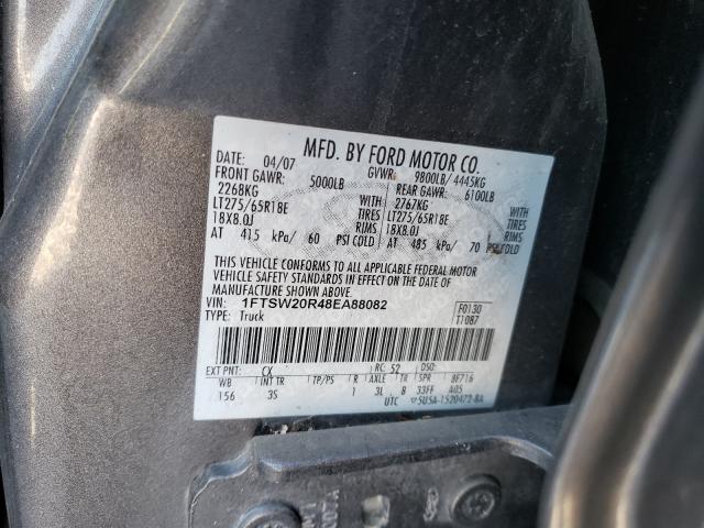 Photo 10 from auction – 2008 FORD F250 SUPER with VIN 1FTSW20R48EA88082