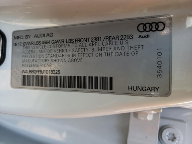 Photo 10 from auction – 2018 AUDI A3 PREMIUM with VIN WAUB8GFF8J1018325