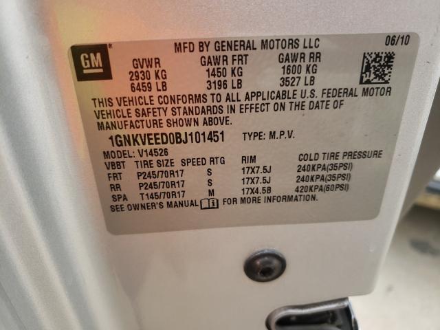 Photo 10 from auction – 2011 CHEVROLET TRAVERSE L with VIN 1GNKVEED0BJ101451