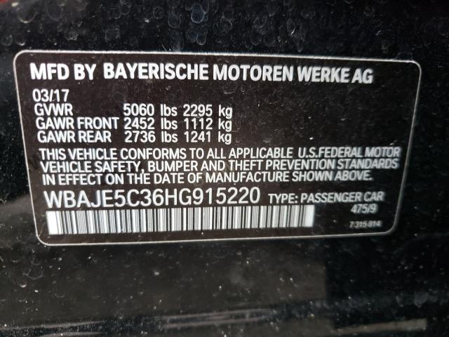 Photo 10 from auction – 2017 BMW 540 I with VIN WBAJE5C36HG915220