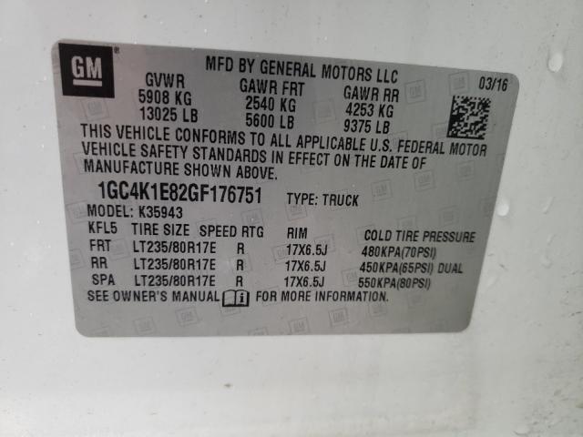 Photo 10 from auction – 2016 CHEVROLET SILVERADO with VIN 1GC4K1E82GF176751
