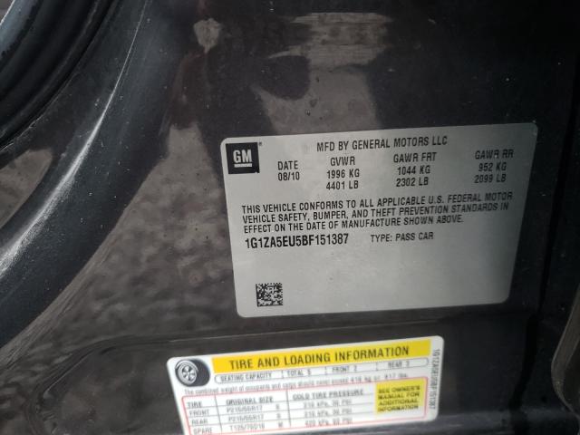 Photo 10 from auction – 2011 CHEVROLET MALIBU LS with VIN 1G1ZA5EU5BF151387