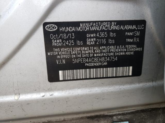 Photo 10 from auction – 2014 HYUNDAI SONATA GLS with VIN 5NPEB4AC8EH834754