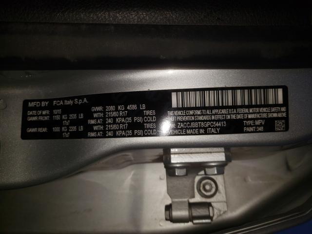 Photo 10 from auction – 2016 JEEP RENEGADE L with VIN ZACCJBBT8GPC54413