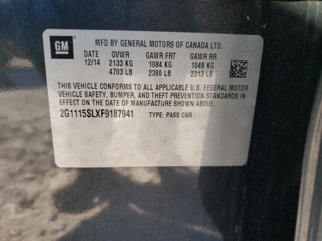 Photo 10 from auction – 2015 CHEVROLET IMPALA LT with VIN 2G1115SLXF9187941