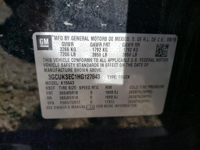 Photo 10 from auction – 2017 CHEVROLET SILVERADO with VIN 3GCUKSEC1HG127843