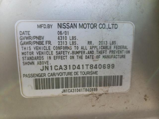 Photo 10 from auction – 2001 NISSAN MAXIMA with VIN JN1CA31D41T840699