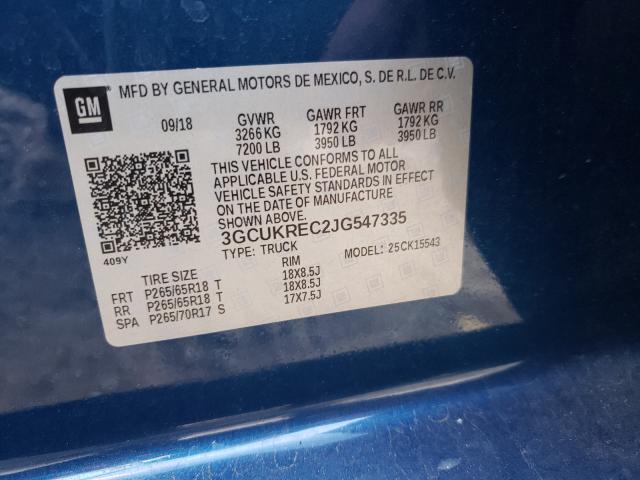 Photo 10 from auction – 2018 CHEVROLET SILVERADO with VIN 3GCUKREC2JG547335