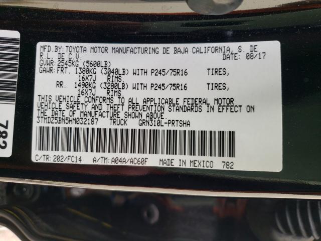 Photo 10 from auction – 2017 TOYOTA TACOMA DOU with VIN 3TMDZ5BN5HM032187