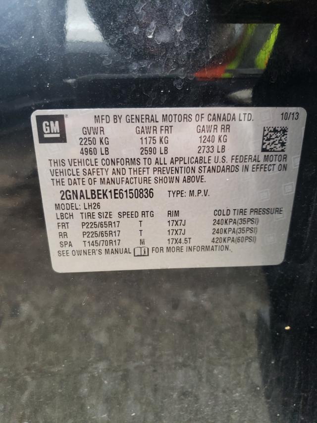 Photo 10 from auction – 2014 CHEVROLET EQUINOX LT with VIN 2GNALBEK1E6150836