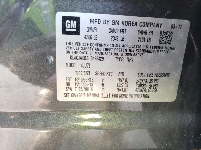 Photo 10 from auction – 2017 BUICK ENCORE PRE with VIN KL4CJASB2HB173429