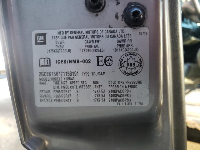 Photo 10 from auction – 2007 CHEVROLET SILVERADO with VIN 2GCEK13V171153191
