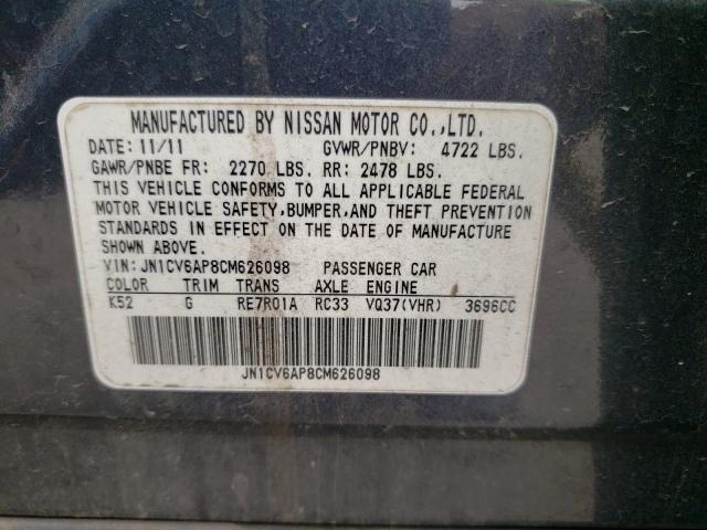 Photo 10 from auction – 2012 INFINITI G37 with VIN JN1CV6AP8CM626098