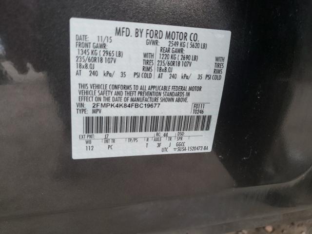 Photo 10 from auction – 2015 FORD EDGE TITAN with VIN 2FMPK4K84FBC19677