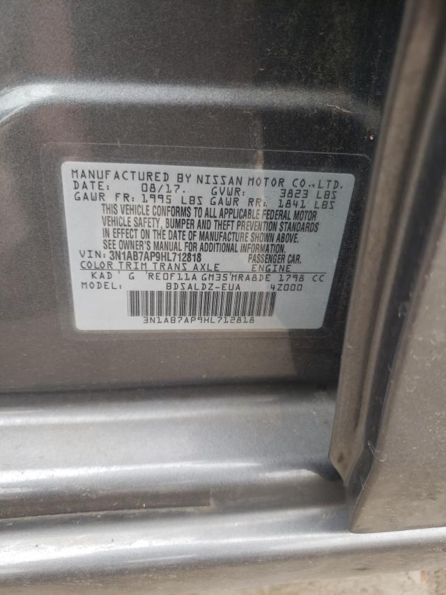 Photo 10 from auction – 2017 NISSAN SENTRA S with VIN 3N1AB7AP9HL712818