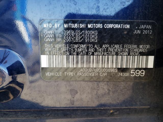 Photo 10 from auction – 2013 MITSUBISHI LANCER ES/ with VIN JA32U2FU2DU000985