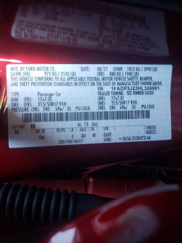 Photo 10 from auction – 2017 FORD FOCUS TITA with VIN 1FADP3J23HL326681