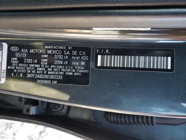 Photo 10 from auction – 2019 KIA FORTE FE with VIN 3KPF24AD2KE083339