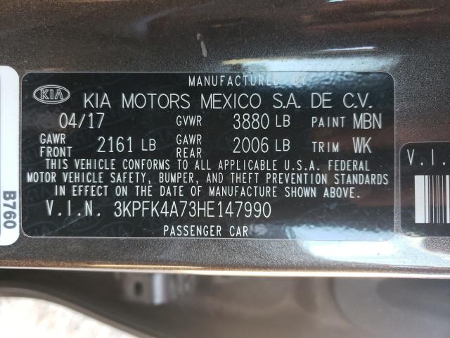 Photo 10 from auction – 2017 KIA FORTE LX with VIN 3KPFK4A73HE147990