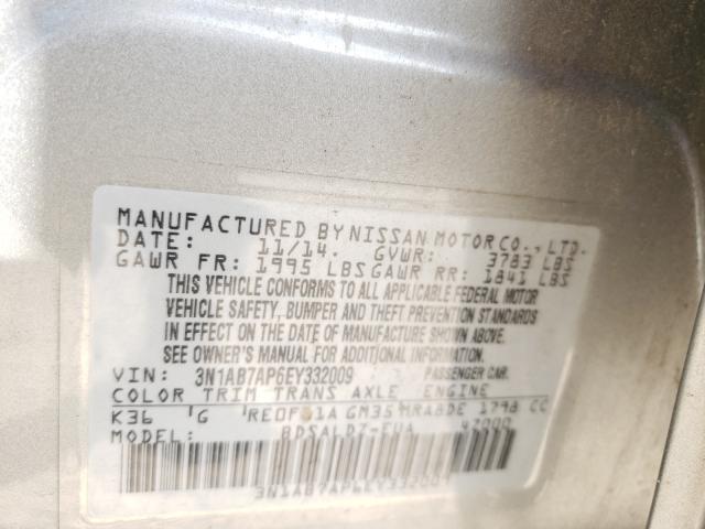 Photo 10 from auction – 2014 NISSAN SENTRA S with VIN 3N1AB7AP6EY332009